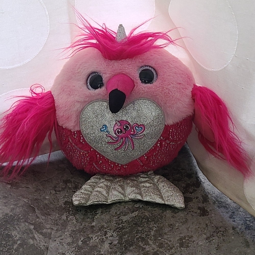 Zuru Pink Sparkly  Bird 12" Plush